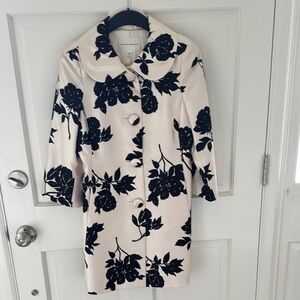 Banana Republic Black and White Trench Coat with Classic Design